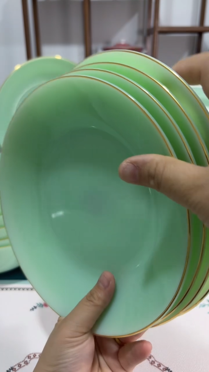 瓷  8英寸深盘4个  玉瓷【贝美】