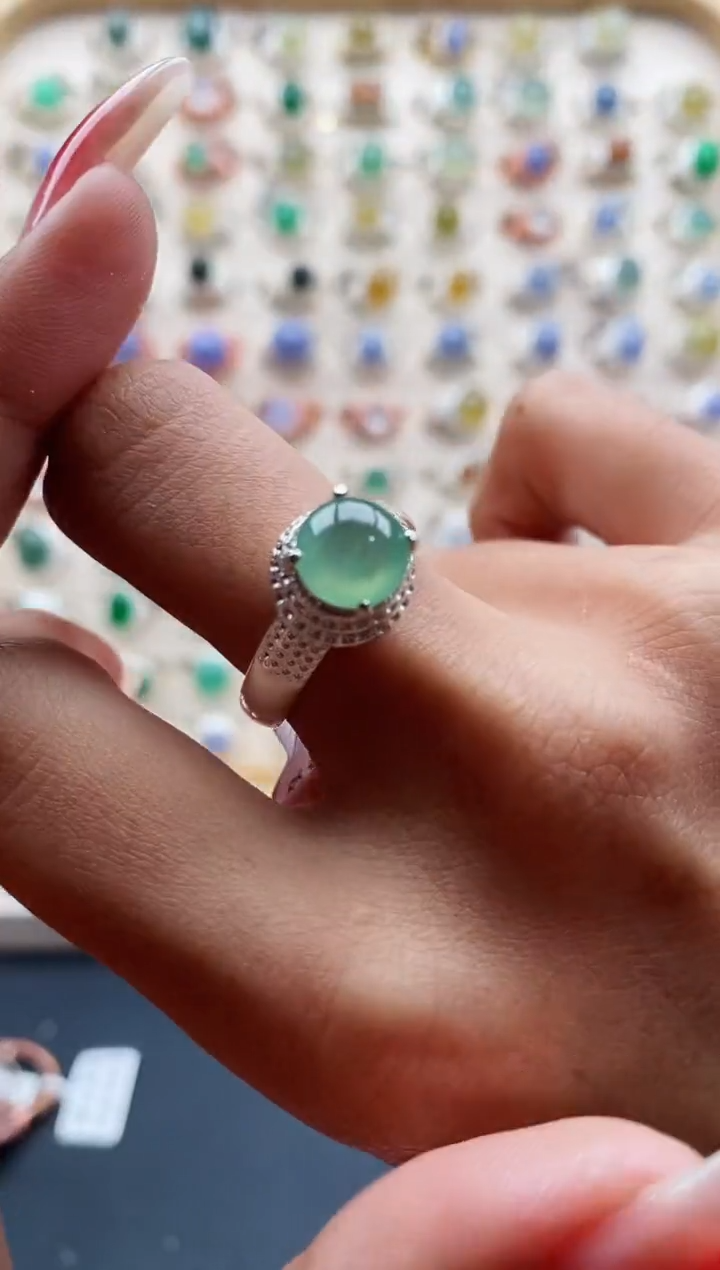 【闪购商品】翡翠戒指未镶嵌缅翡翠 3+10