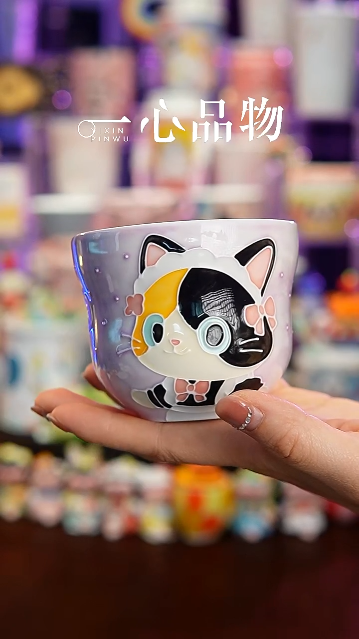 杯子瓷102-3景德镇手工手绘杯子摆件