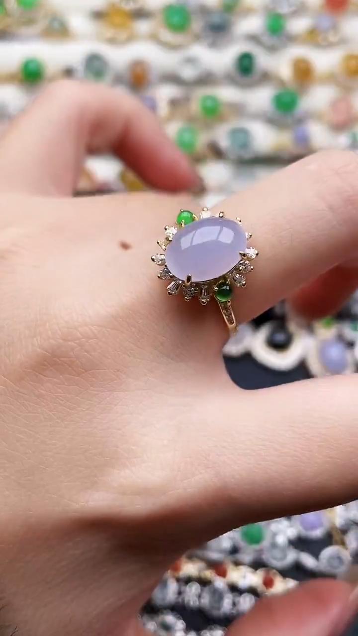 银S925镶嵌戒指翡翠216