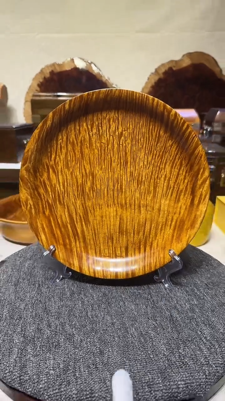 金丝楠木老料满水波圆盘 27.5-4.1cm