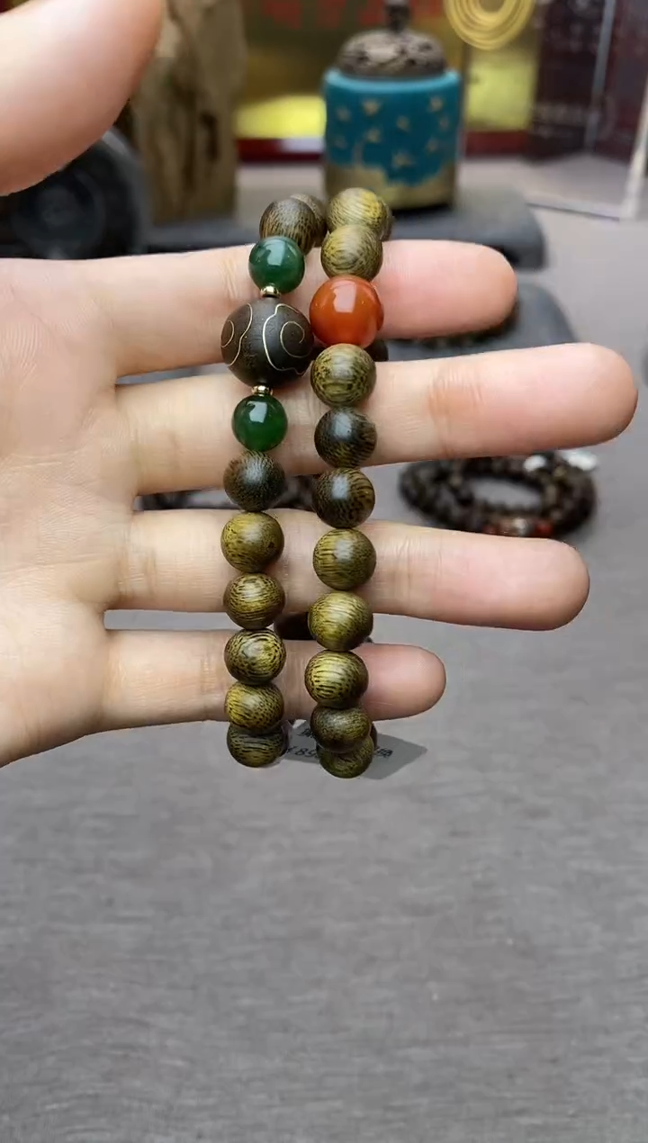 【闪购商品】沉香手串芽庄黄棋楠沉水老料0.8＋祥云1.2设计