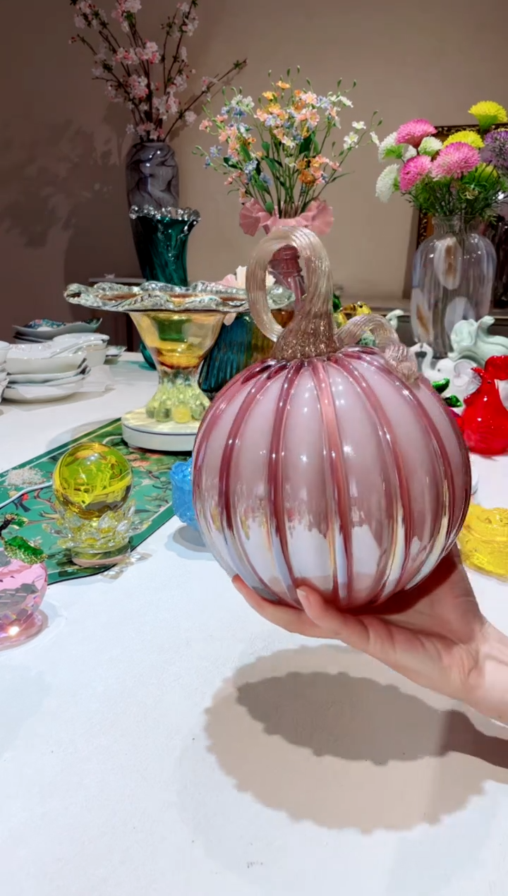 【闪购商品】琉璃手工艺品紫金透亮南瓜   微瑕