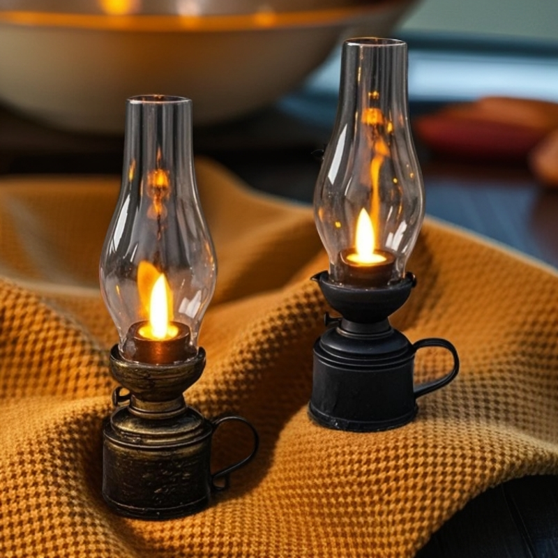 创意家用煤油灯卧室桌面USB小型家用饰品桌面摆件小夜灯