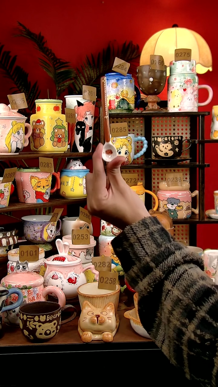 其他瓷DIY景德镇创意手工陶瓷卡通风搅拌勺