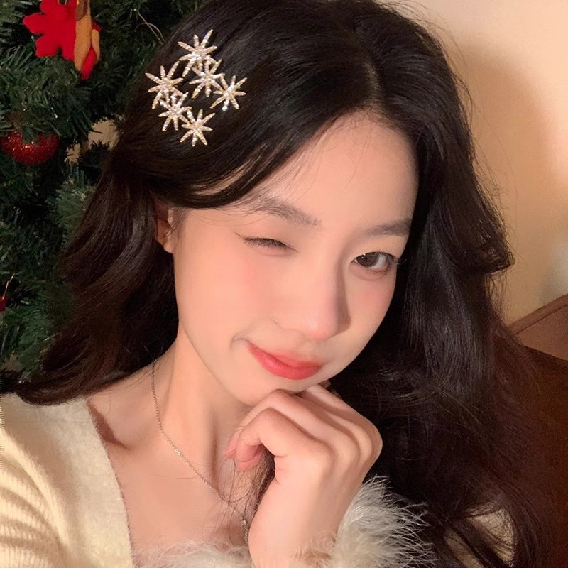 精致八芒星鸭嘴夹一对