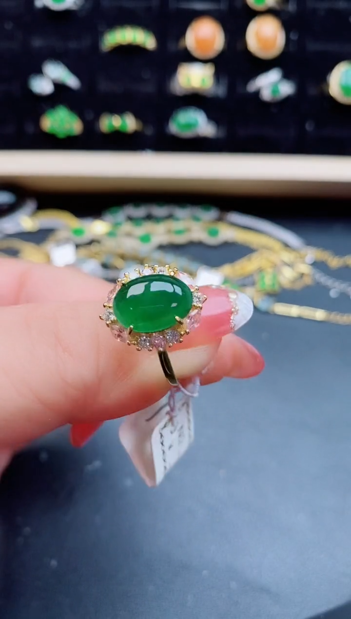 【闪购商品】翡翠戒指银S925镶嵌1212