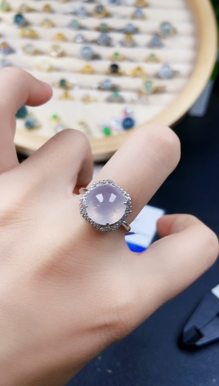 【闪购商品】翡翠戒指银S925镶嵌456464