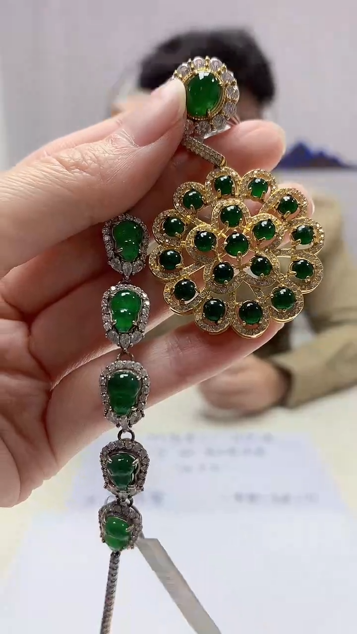 【闪购商品】定制翡翠未镶嵌4688zm-毛货赠珠链挂件一套173