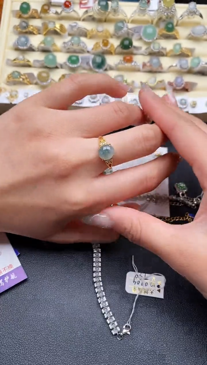 【闪购商品】翡翠戒指银S925镶嵌11111111+6