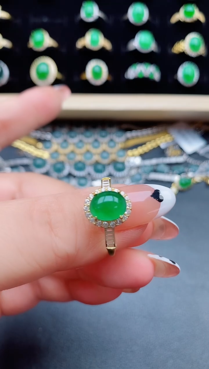 【闪购商品】翡翠戒指银S925镶嵌231321