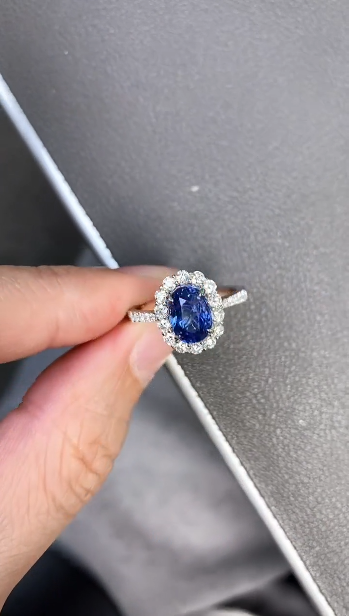 【闪购商品】蓝宝石戒指18K金镶嵌2.59ct/喜迎财神专属价