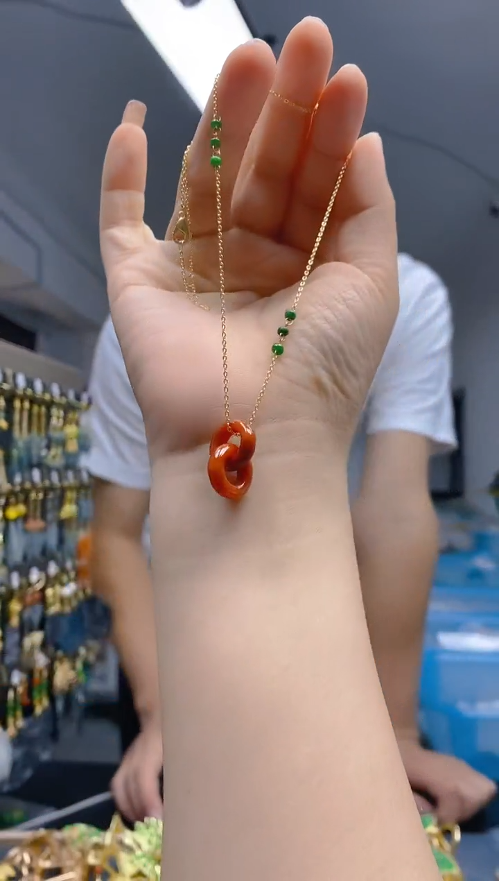 【闪购商品】翡翠耳饰合金0200翡翠锁骨链