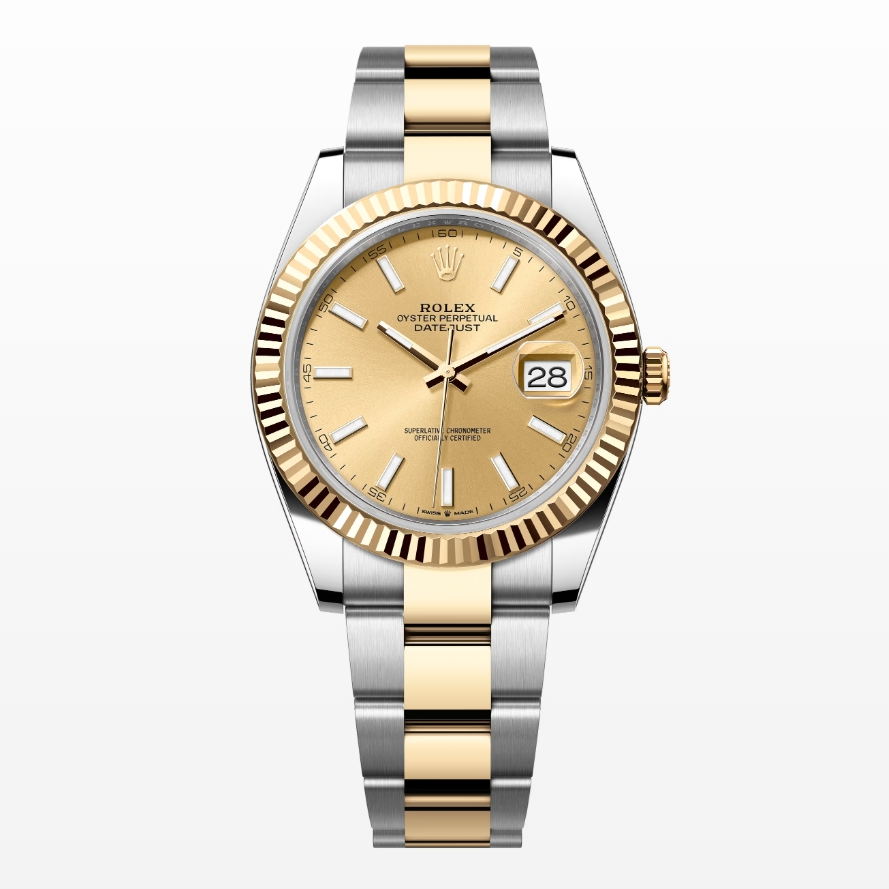 99新 Rolex/劳力士 全套/日志 41mm/126333/香槟金盘/条刻/奢侈品