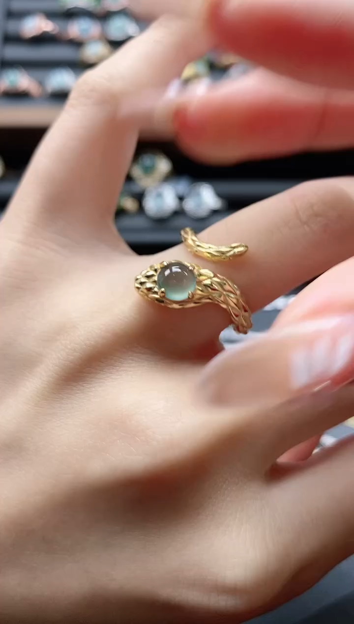 【闪购商品】翡翠戒指银S925镶嵌51151