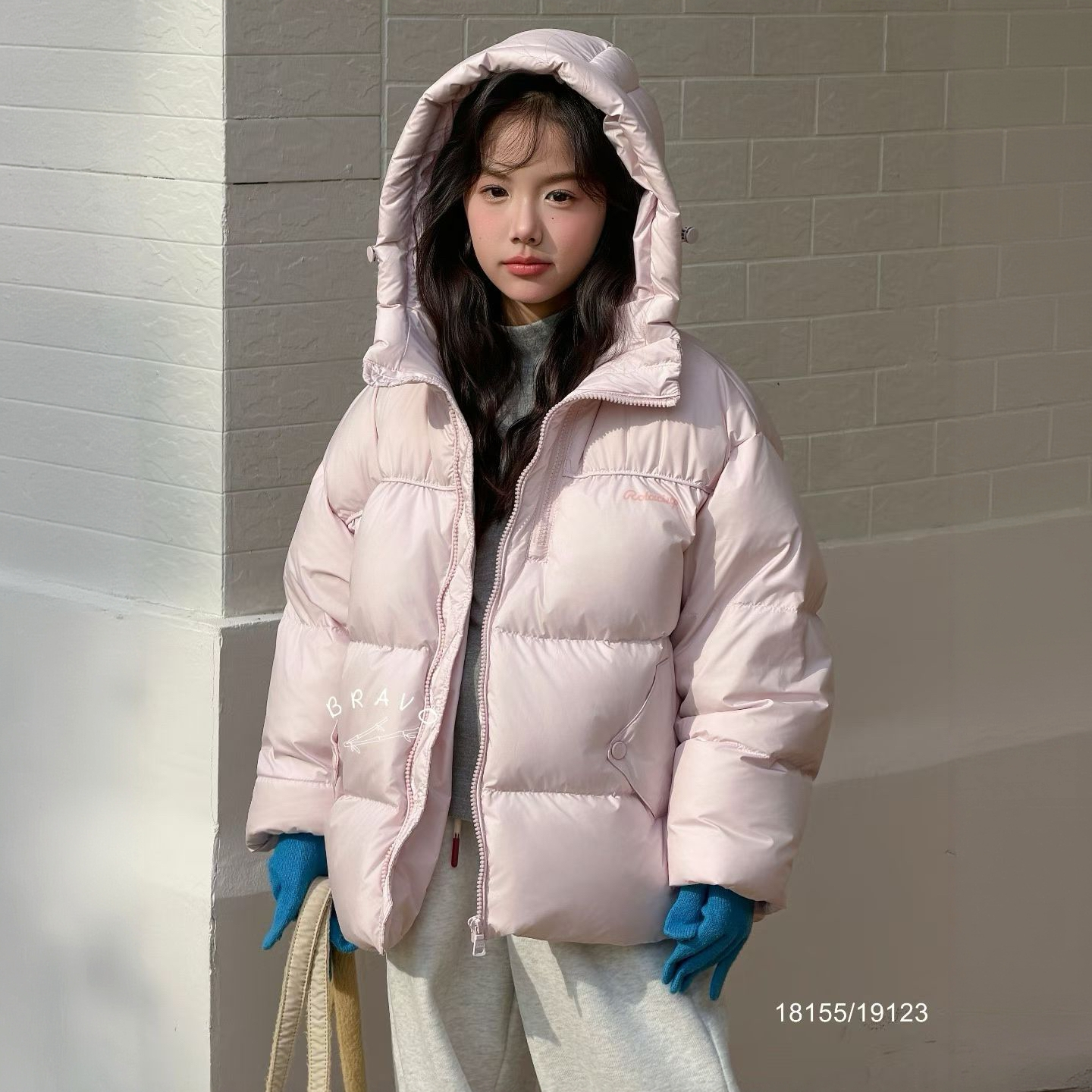 &苏珊&新款冬款羽绒服高货樱花粉女童时尚休闲连帽款18155