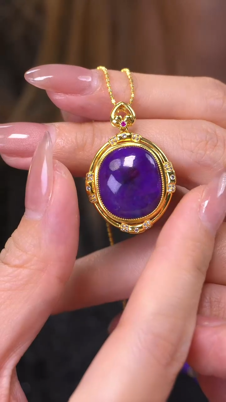 【闪购商品】苏纪石（舒俱来）吊坠不含链18K金镶嵌蛋面