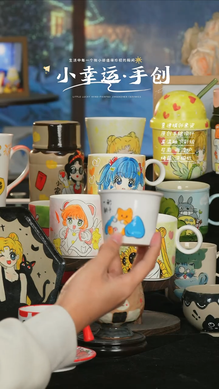 【闪购商品】小幸运纯手工手绘陶瓷