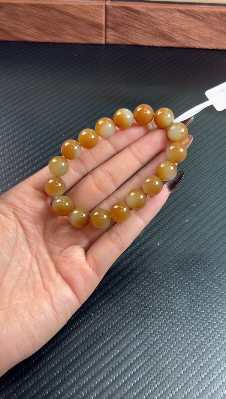 未镶嵌手串和田玉若羌微色差卡12j