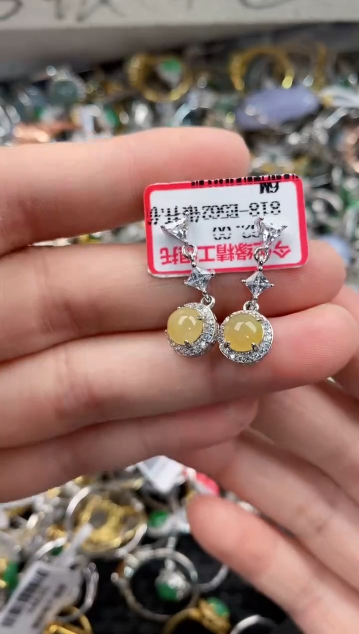 银S925镶嵌戒指翡翠666   2