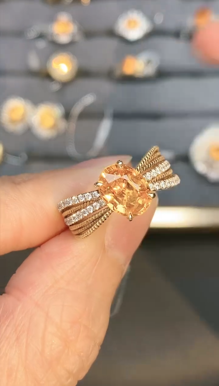 【闪购商品】石榴石（芬达石）戒指18K金镶嵌2.52ct/专场专属价