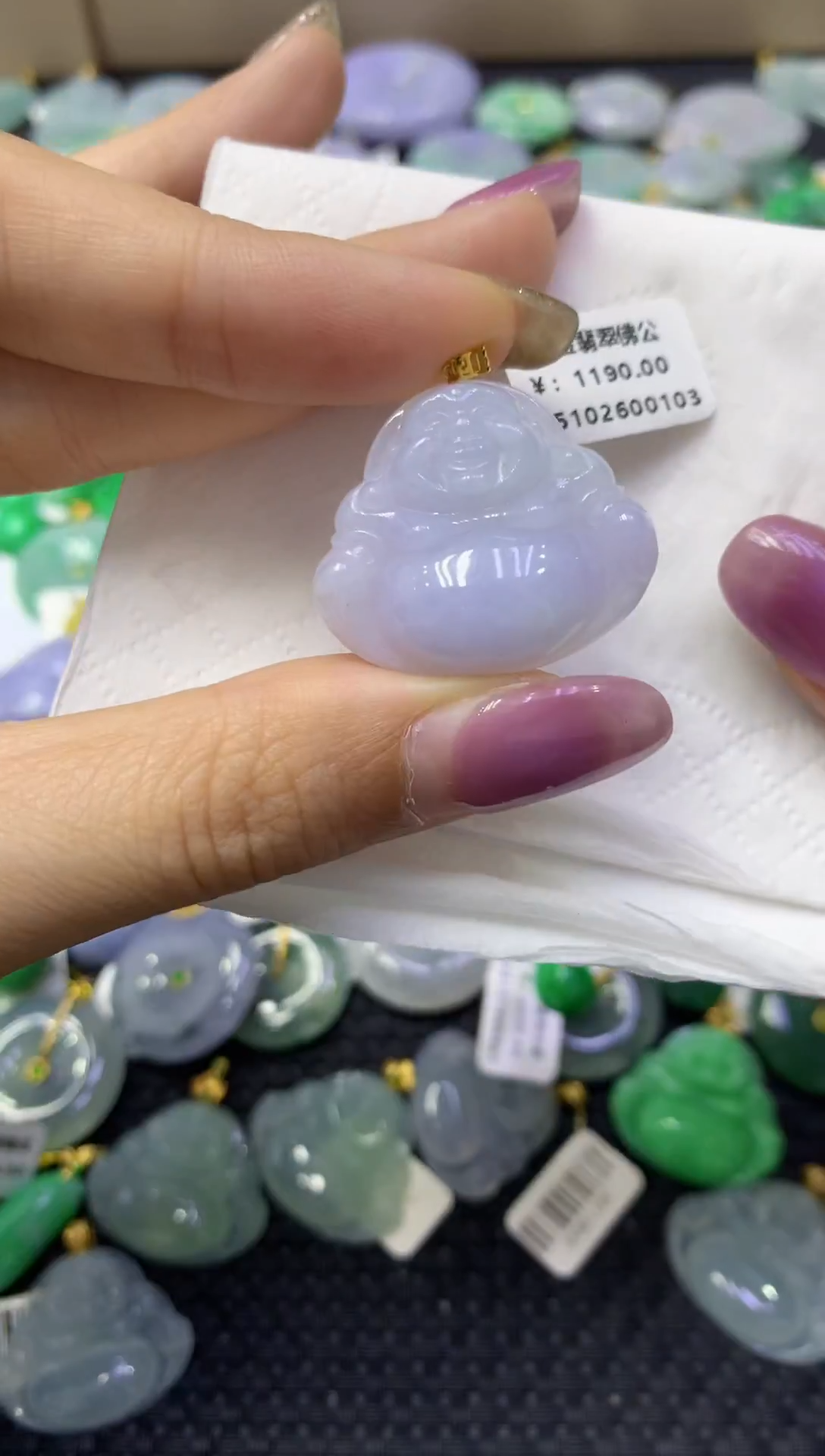 颈饰18K金镶嵌翡翠天然缅甸翡翠A货