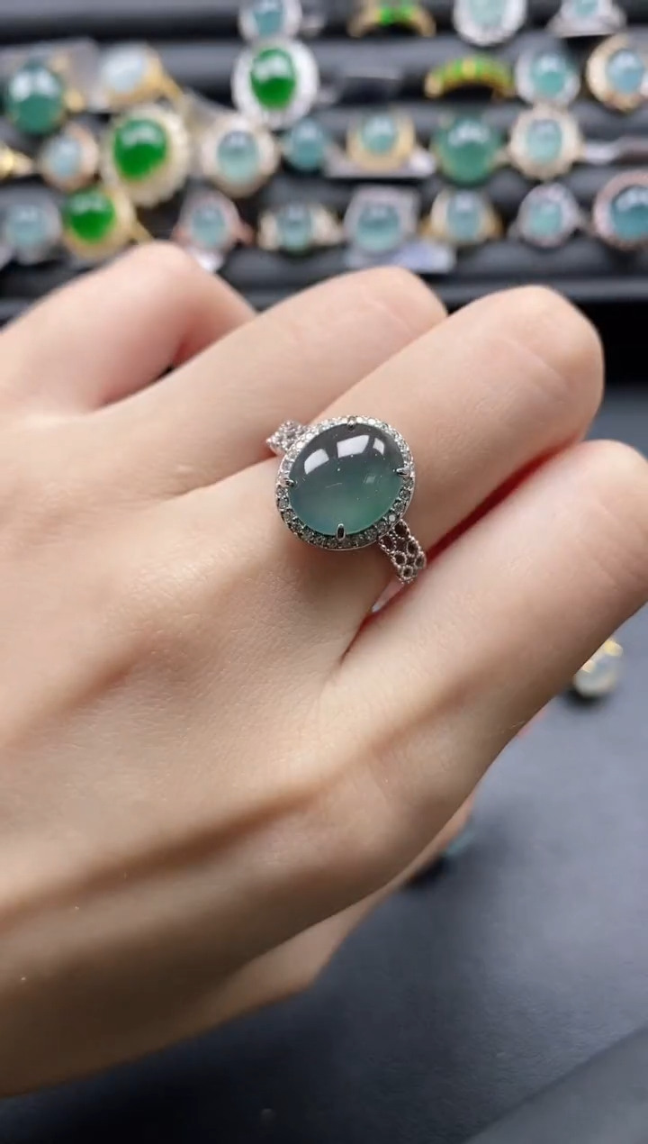 【闪购商品】翡翠戒指银S925镶嵌1111