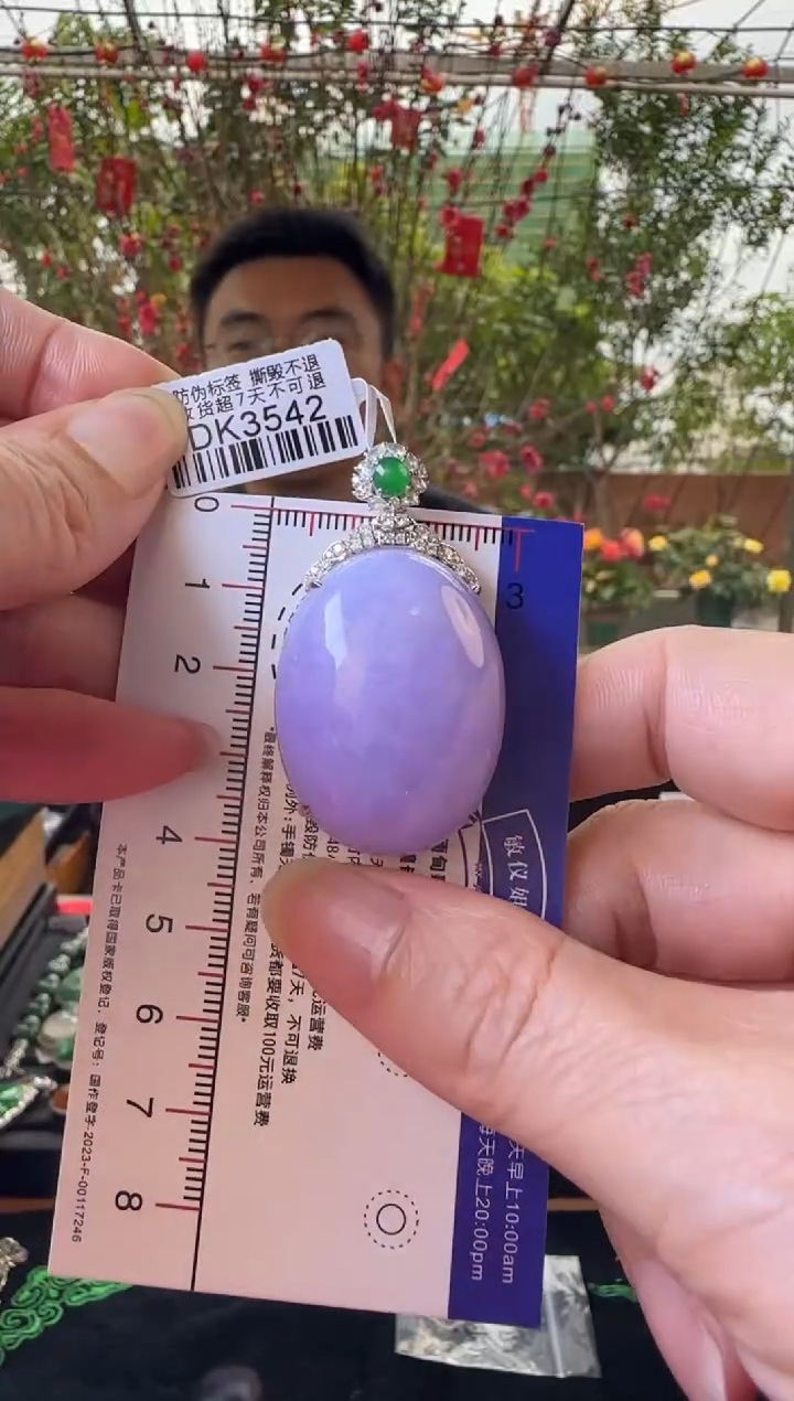 【闪购商品】翡翠颈饰18K金镶嵌DK3542 大紫蛋面吊坠