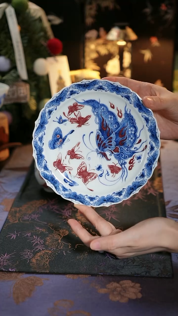 勤义堂 仙蝶花口壶承