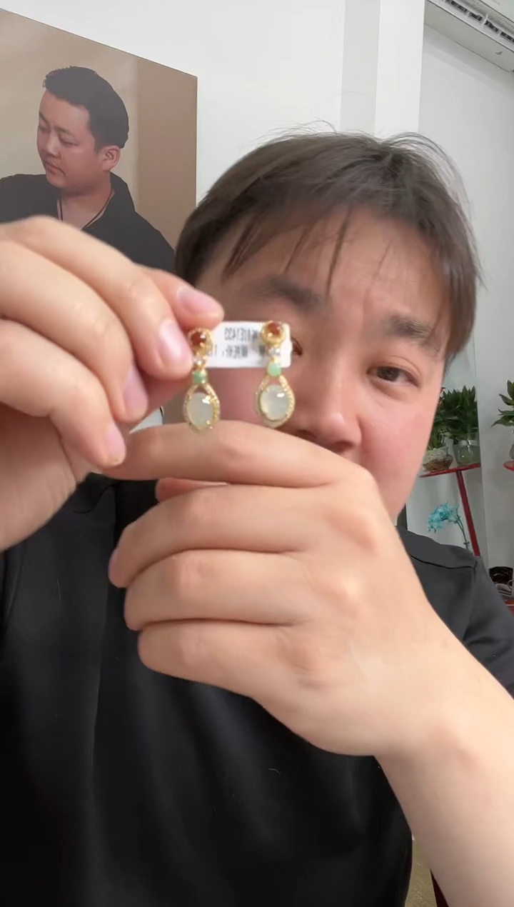 【闪购商品】翡翠耳饰未镶嵌耳环