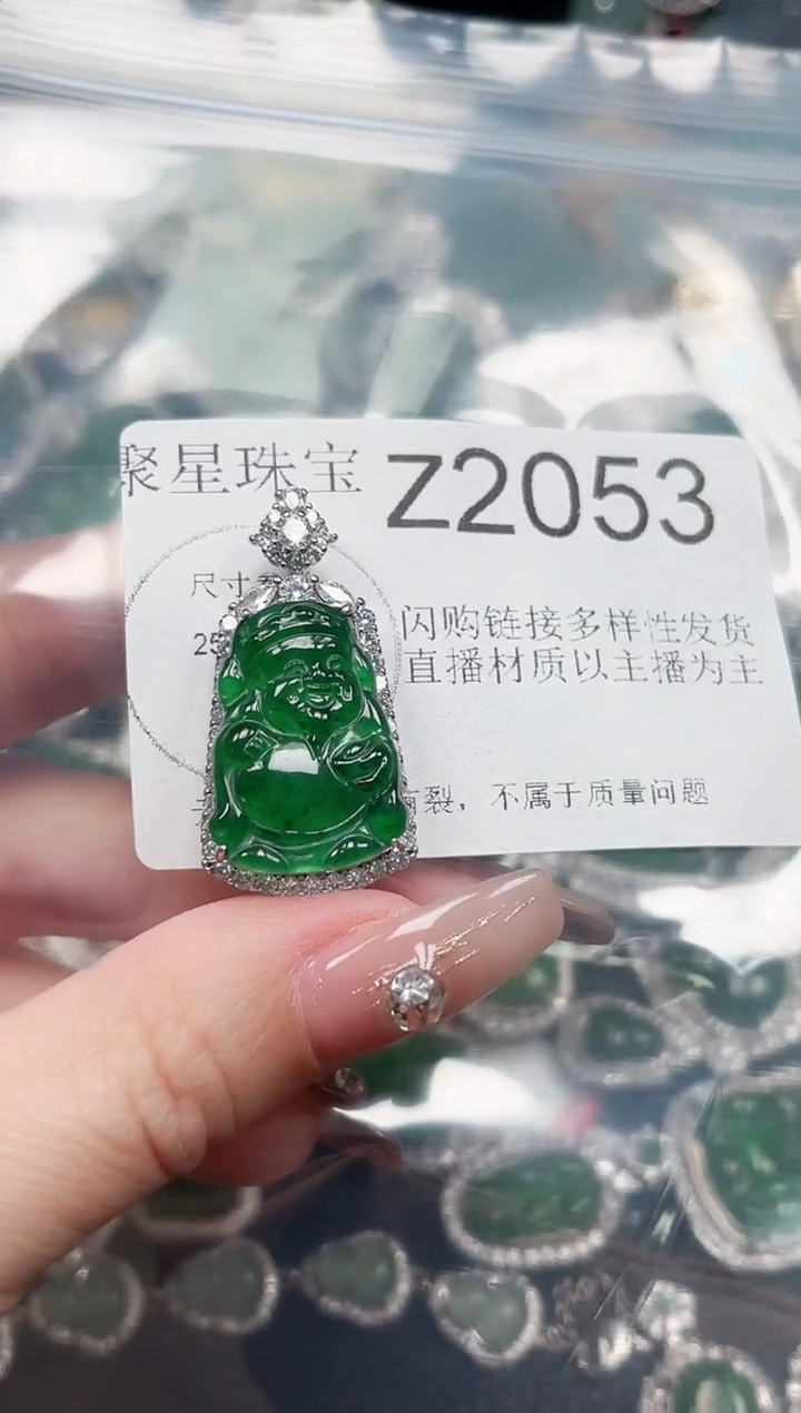 【闪购商品】翡翠颈饰未镶嵌赠皮绳2053