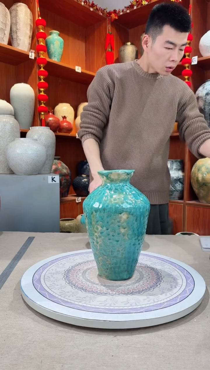 【闪购商品】瓶陶瓷花瓶 无花 手工彩陶大号