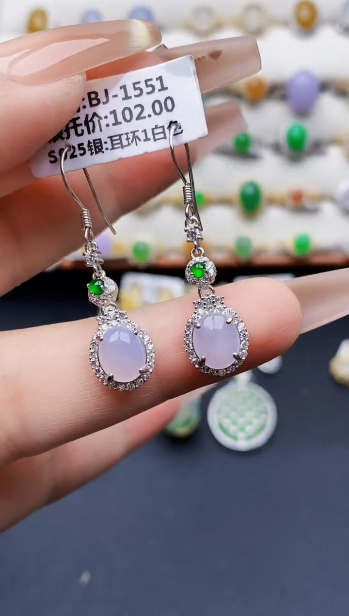 银S925镶嵌戒指翡翠0390