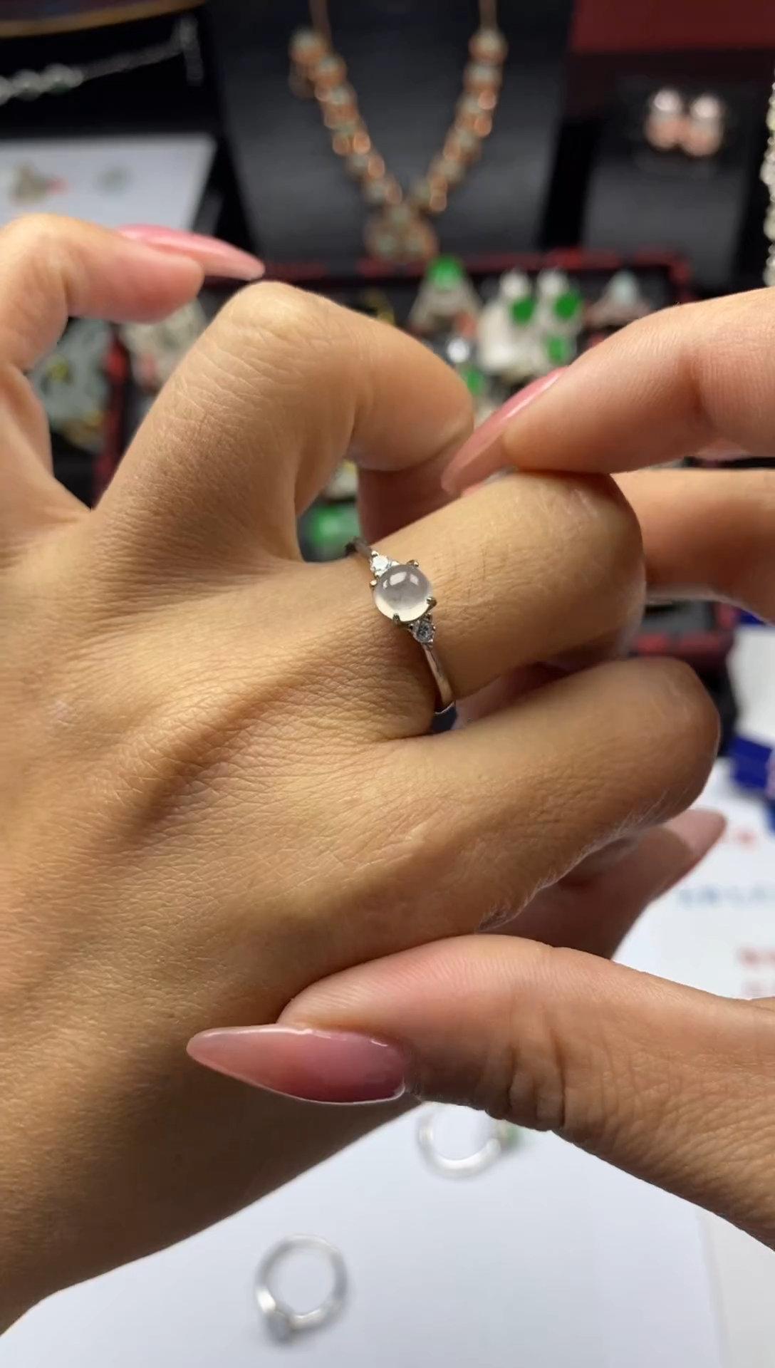 银S925镶嵌戒指翡翠1