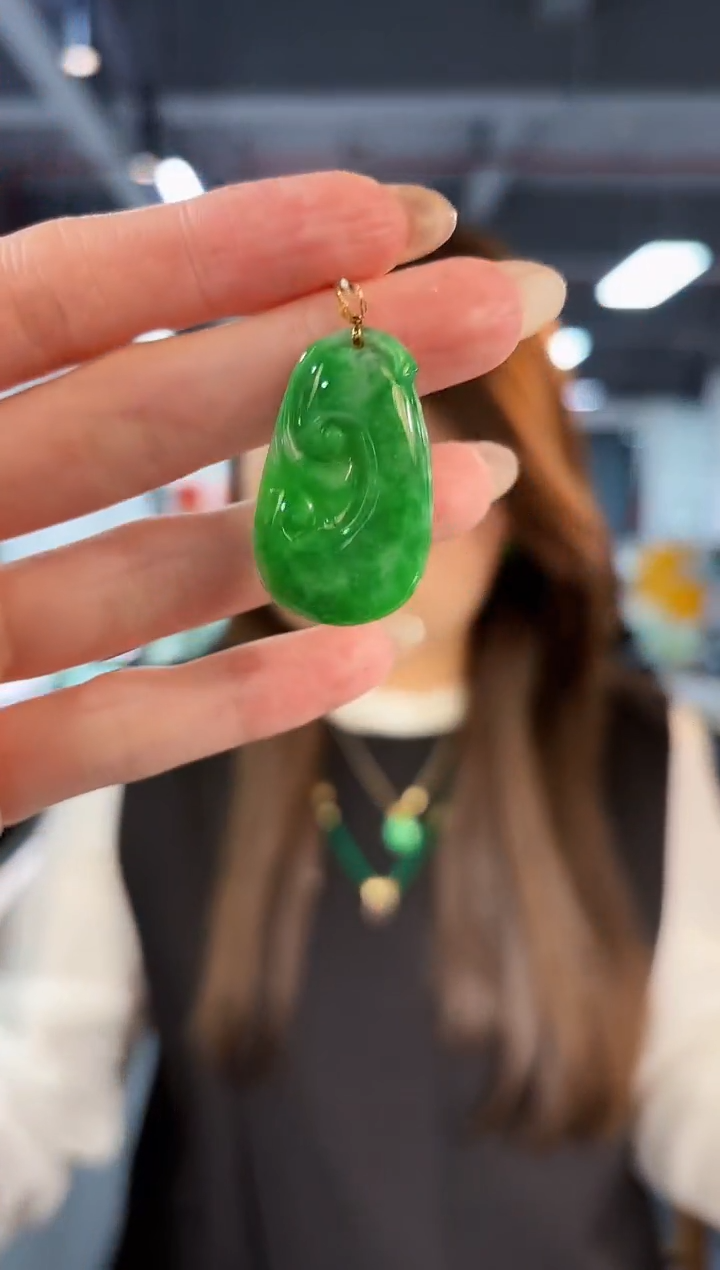 【闪购商品】翡翠颈饰18K金镶嵌 缅料A货/支持复检/一件