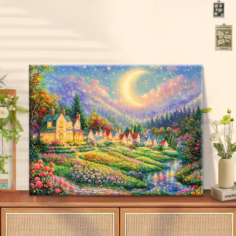 【古典庄园】大颗粒画布diy数字油画解压治愈手工涂色丙烯装饰画