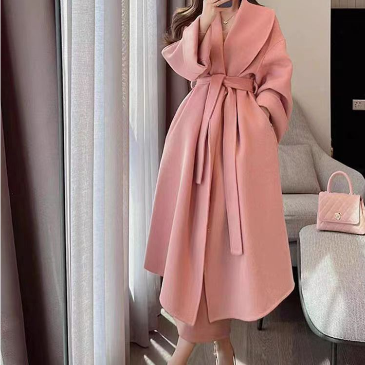 【B171-B180】2024韩版长款双面毛呢秋冬中长款