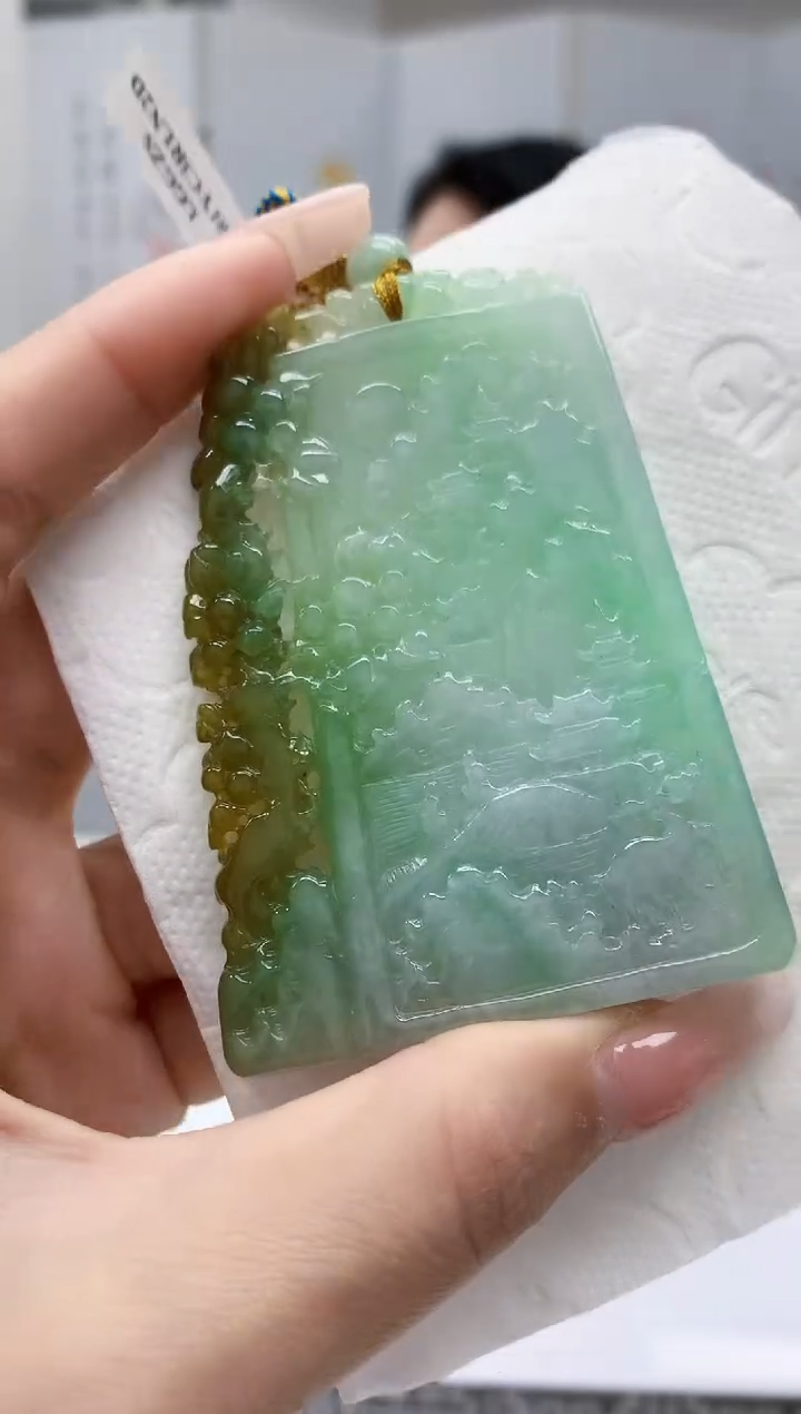 【闪购商品】定制翡翠未镶嵌3123lr-毛货挂件54