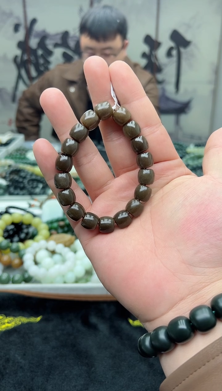 【闪购商品】和田玉手串未镶嵌老红糖12