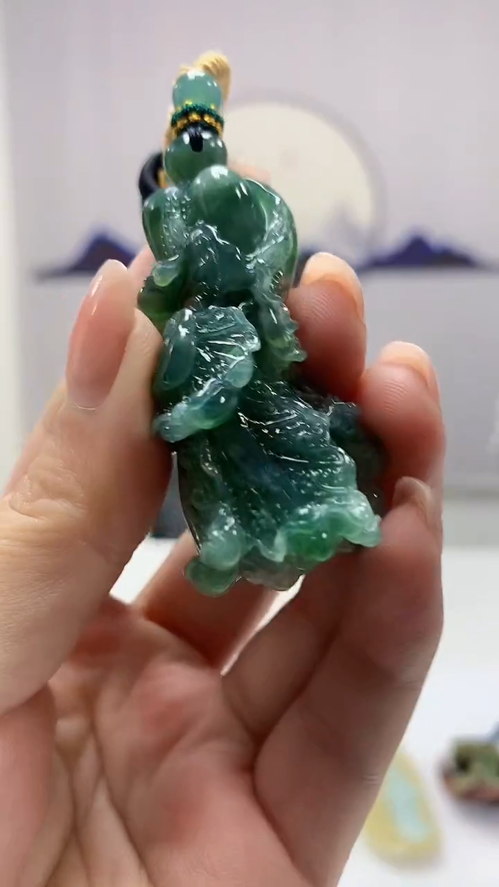 【闪购商品】定制翡翠未镶嵌5028ms-毛货挂件白菜112