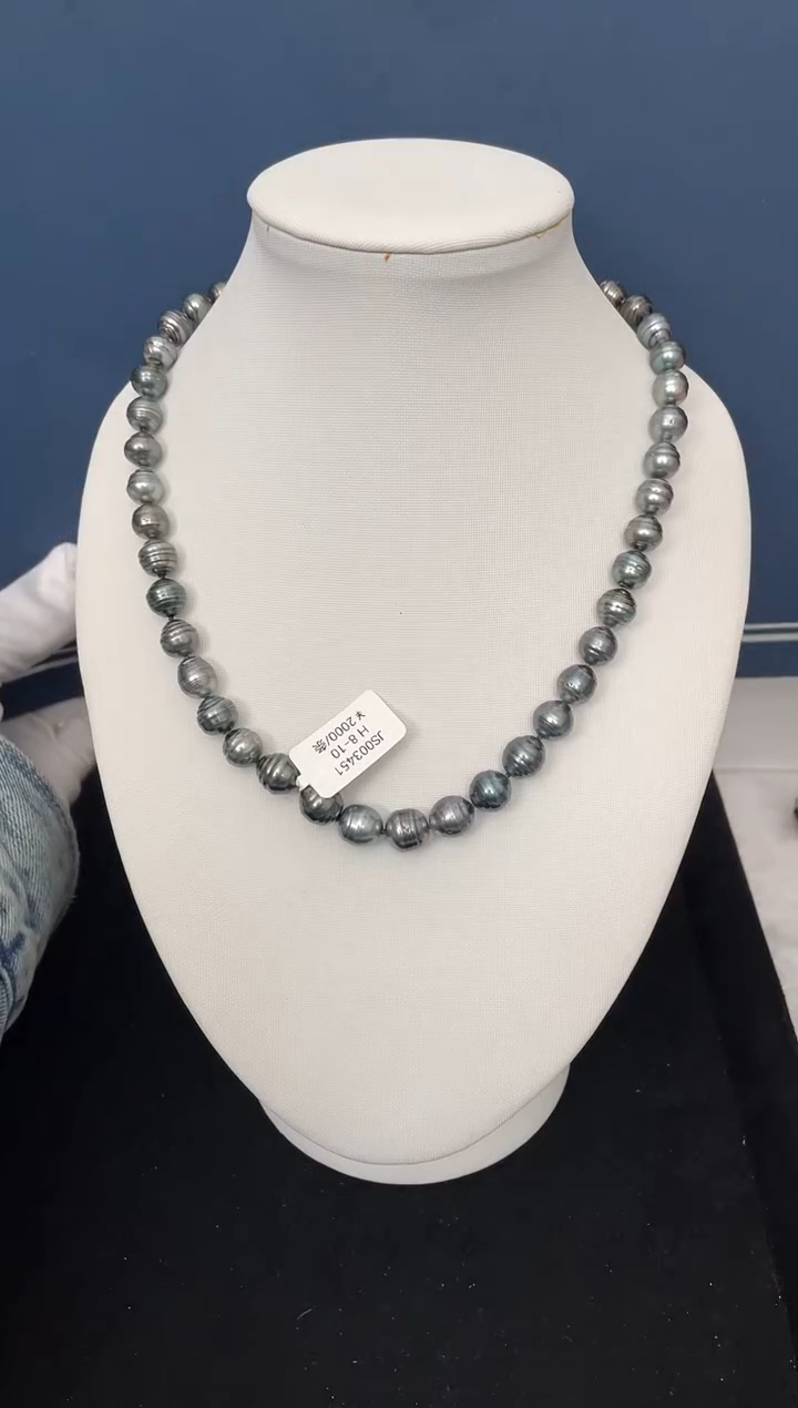 【闪购商品】海水珍珠颈饰未镶嵌大溪地螺纹8-10mm（多样性发一）