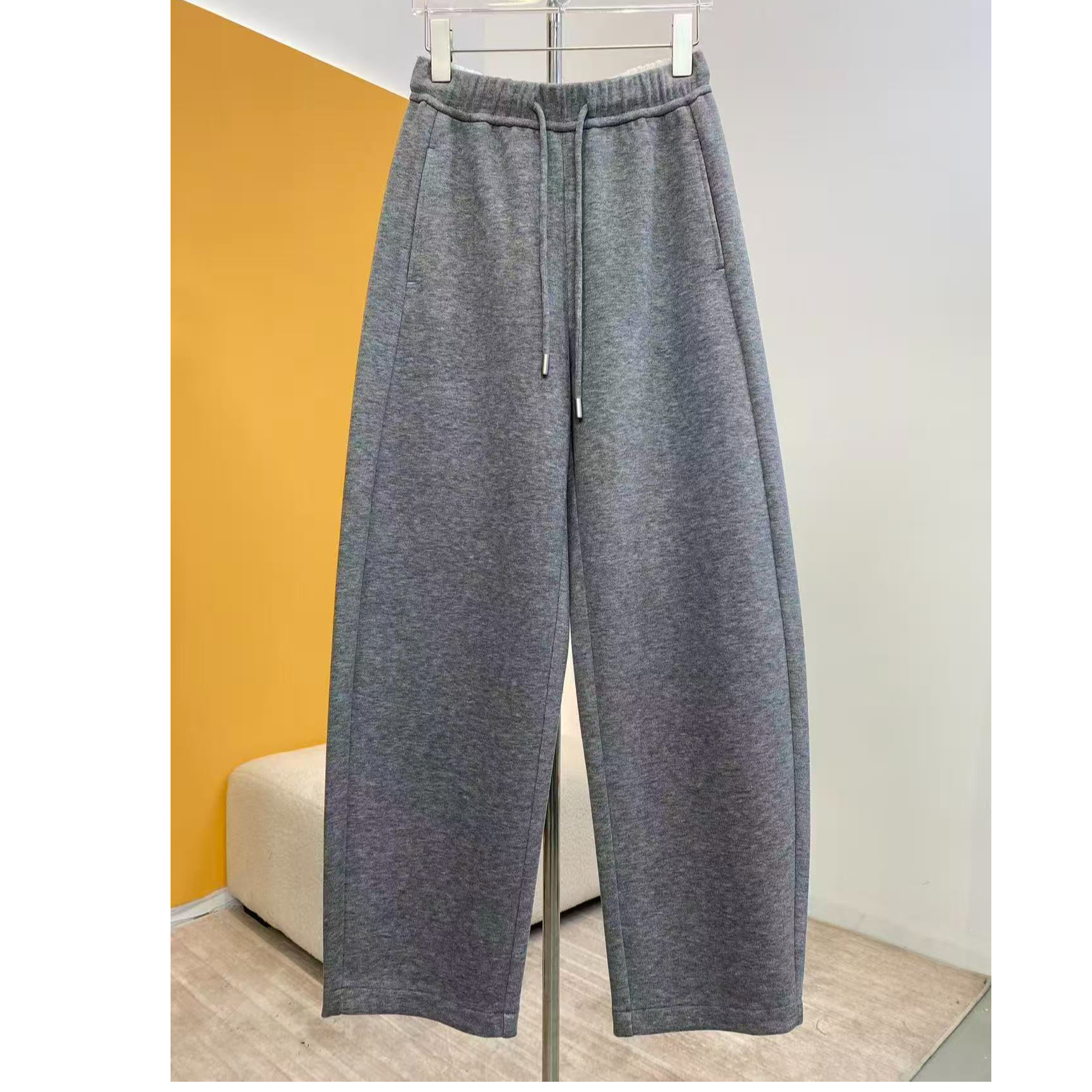 [绵羊毛]抗起球25年冬季新款窄版弯刀裤香蕉裤