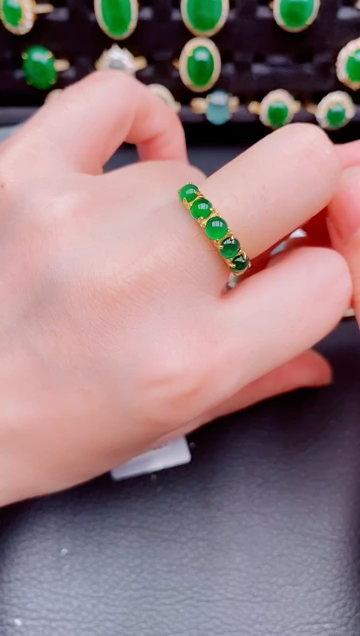 【闪购商品】翡翠戒指银S925镶嵌天然a货翡翠379