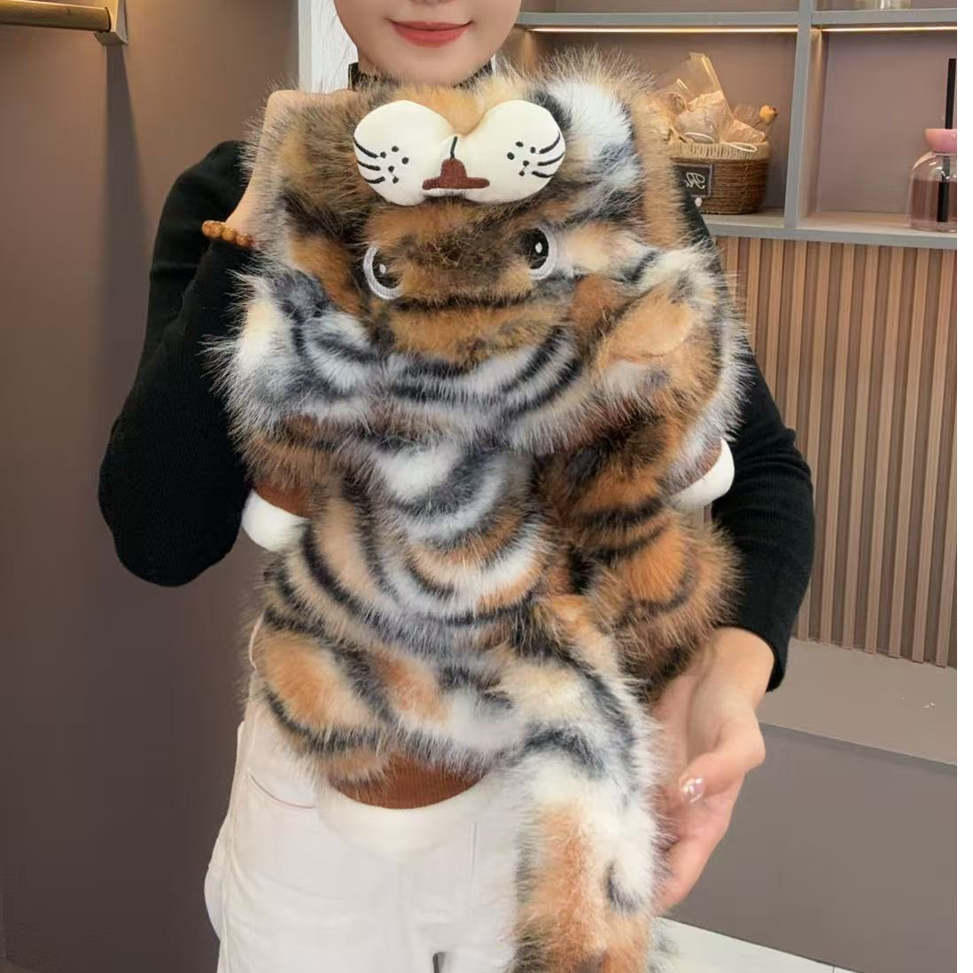 RM冬款萌虎敦敦棉哈衣男女宝宝可爱拉链爬服婴幼儿保暖毛绒连体衣