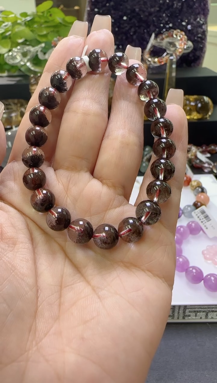 【闪购商品】水晶手串未镶嵌红幽灵手串8m+ JP35323