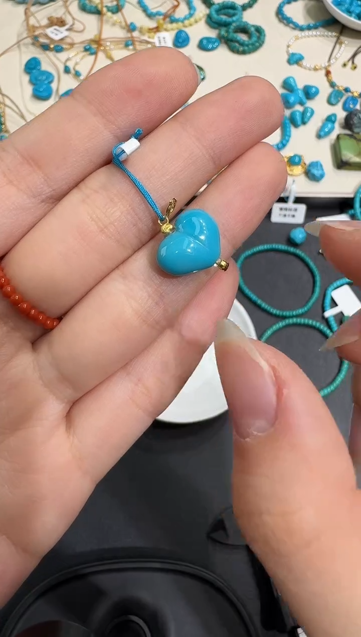 18K金镶嵌绿松石吊坠X0102-1195-164