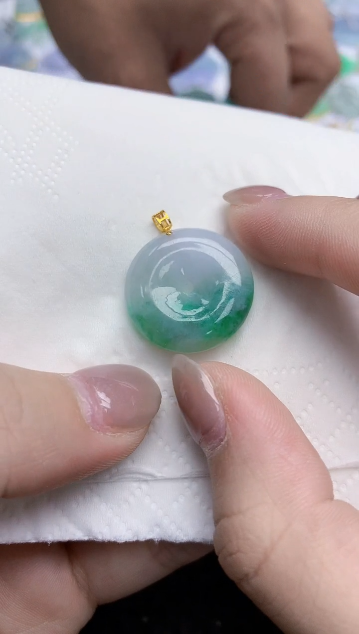 【闪购商品】翡翠颈饰18K金镶嵌天然翡翠A货