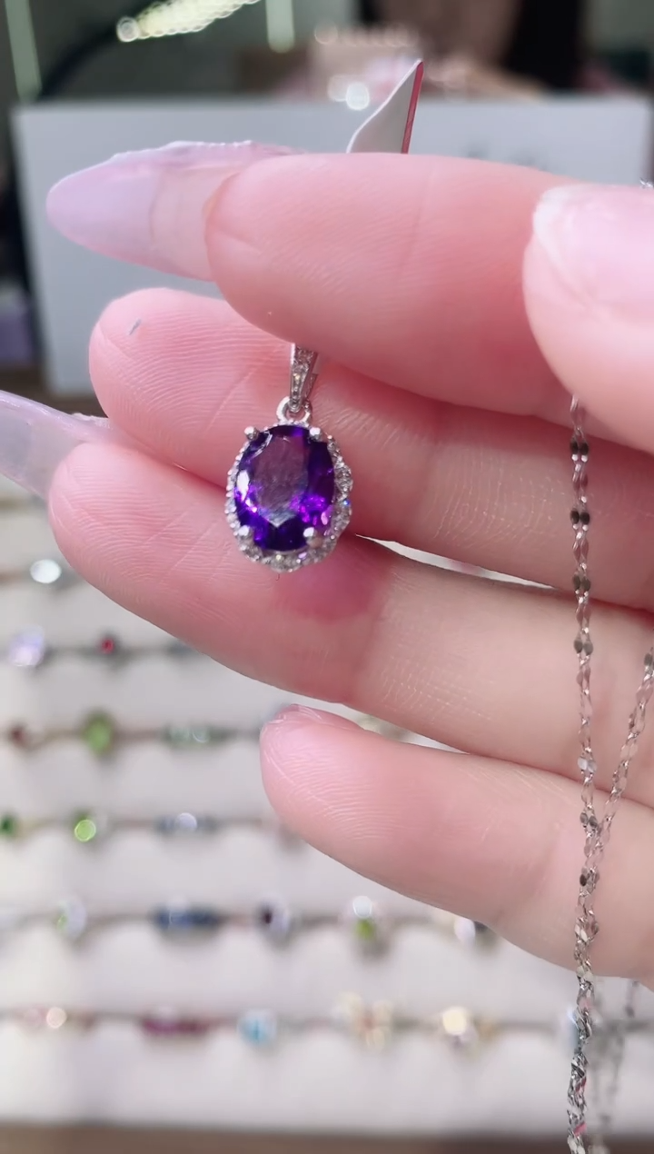 【闪购商品】紫晶颈饰银S925镶嵌............