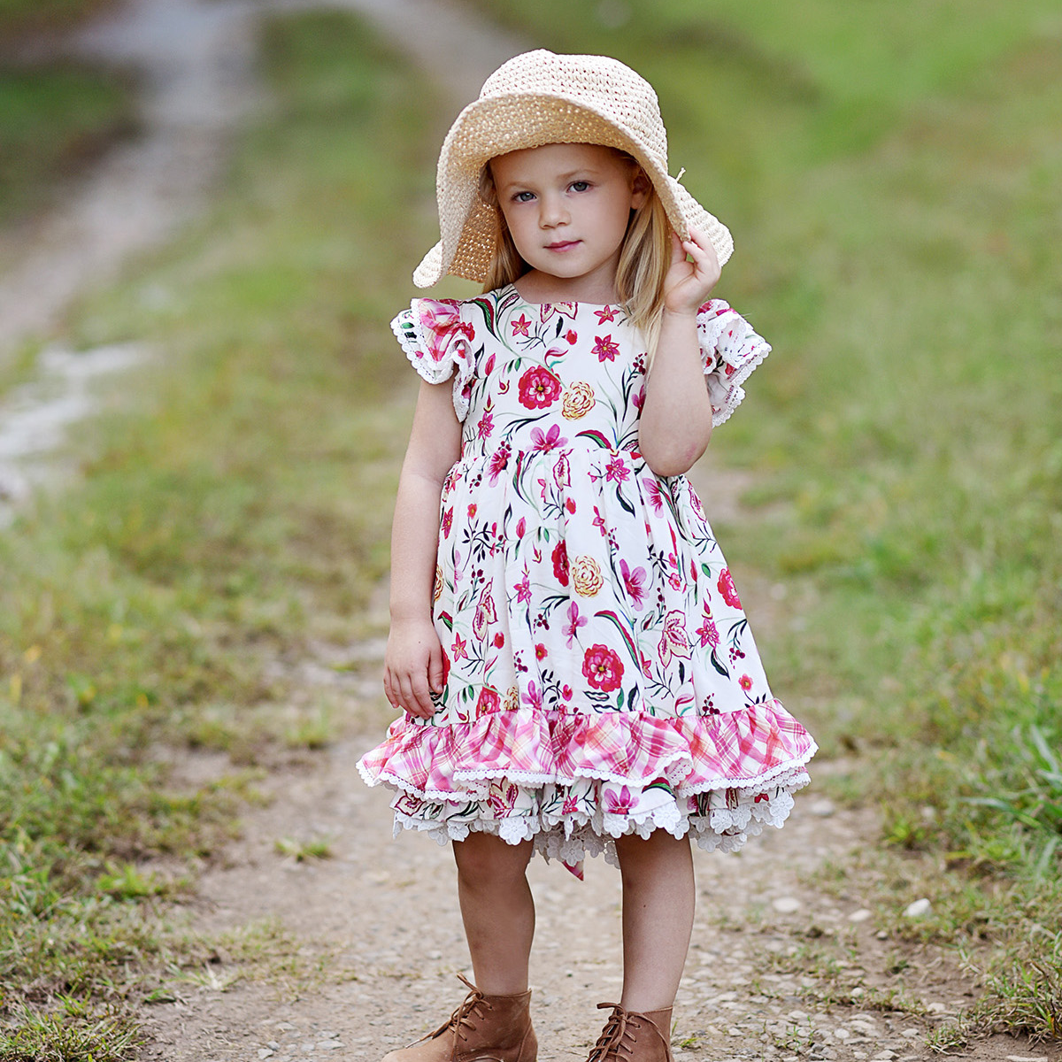 jannybb小童印花裙宝宝夏季小公主裙洋气碎花连衣裙童装裙子儿童