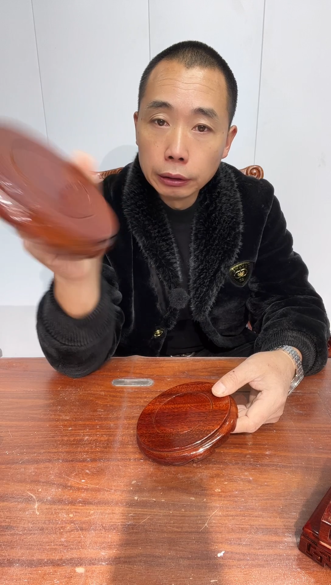 木非花整木红圆13*14*2.6一对